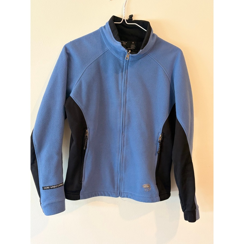 Mountain Hardwear Gore Windstopper Fleece Jacket Blue Black Women's Size 8